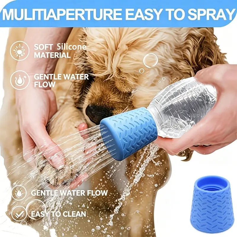 Future Pet Shower Head, 1pc Silicone Pet Shower Head, Portable Puppy Dog Bath and Outdoor Drinking Sprayer, Multi-Functional Shower Head, Pet Cleaning Supplies