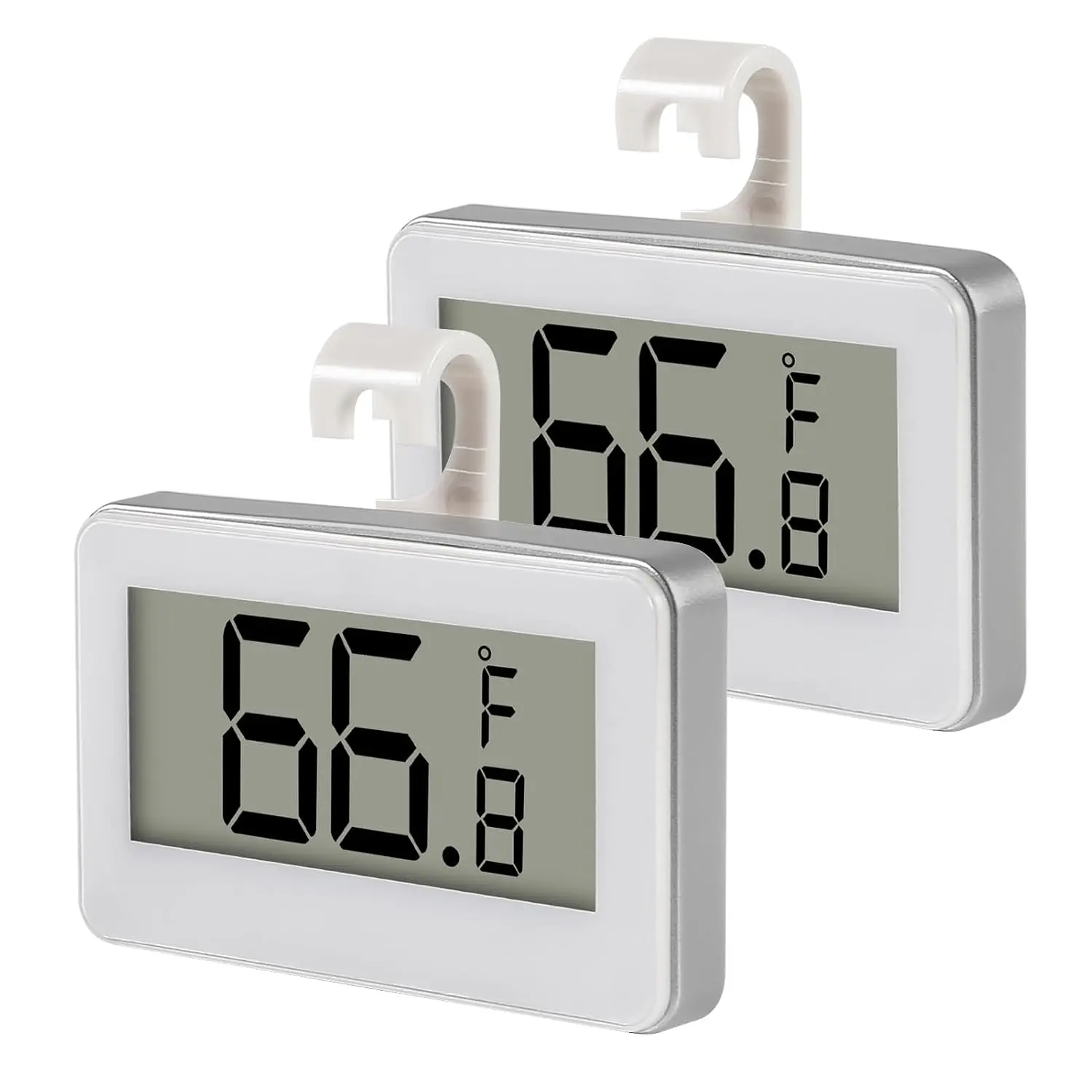 1Pcs Digital Refrigerator Fridge Thermometer Mini Freezer with Hook, Large LCD Display, °C/°F Convertible for Kitchen, Home, Restaurants