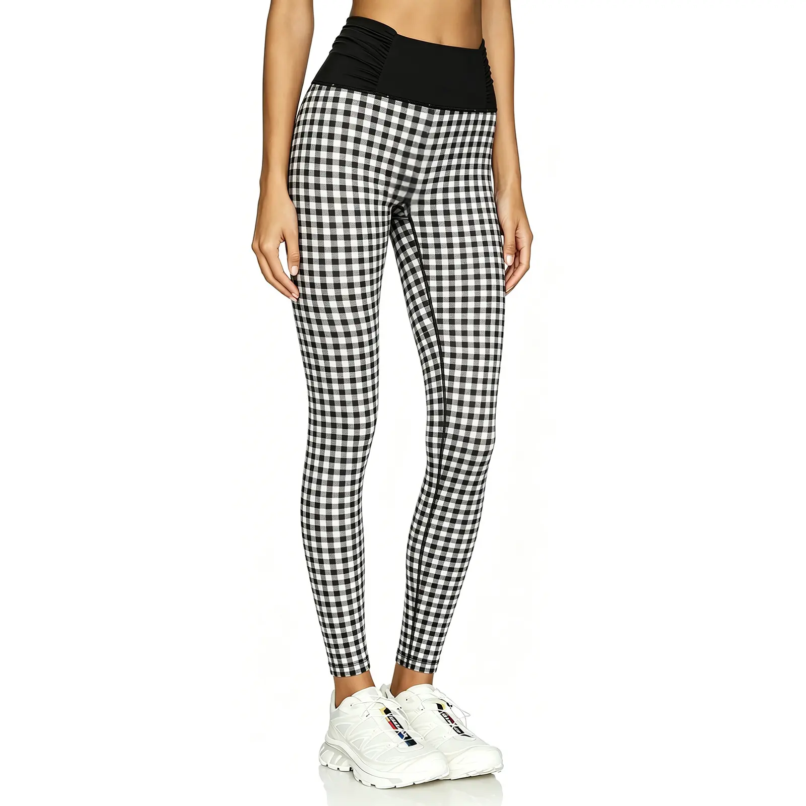Aoysky Women's Ruched High-Waisted Graphic Print Leggings, Slim Fit 7/8 Length with Tummy Control for Yoga & Gym, Fitness Pants, Female Gym Clothes, Womens Fitness, Elasticity Women's Sports Leggings, Durable Stretch Women's Sports Leggings