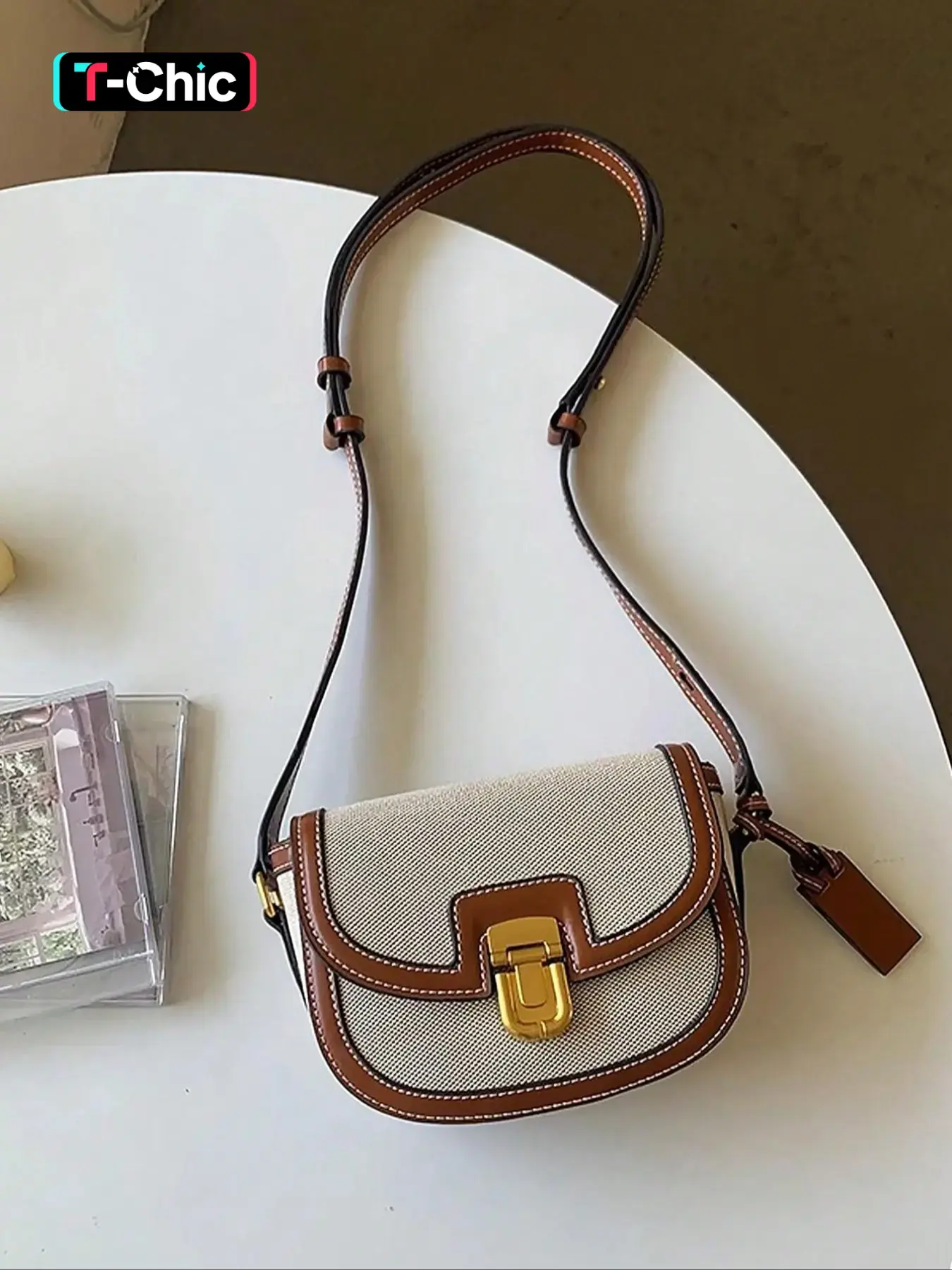 Colorful Patterned Saddle Bag Premium Casual Shoulder Bag Crossbody Bags Purse, Vintage Style Multi-Purpose Handbag, Compact Design for Daily Use & Travel Essentials, Elegant Bag