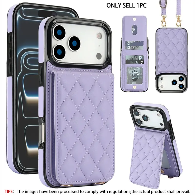 Magnetic Phone Case Protector with Card Slot & Lanyard, Shockproof Phone Protective Cover, Phone Accessories Compatible with iPhone 17 16 15 14 13 12 11 Pro Max