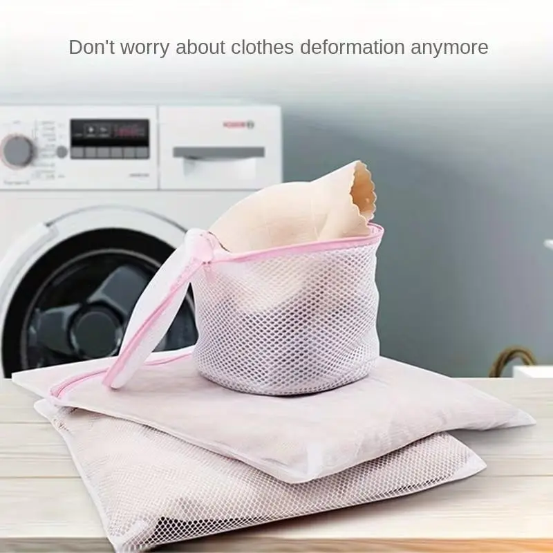 4-Piece Zipper Laundry Net Bag Set, Ideal for Washing Machine, Durable Mesh Storage Solution, Perfect for Clothes Organization, Laundry Bags
