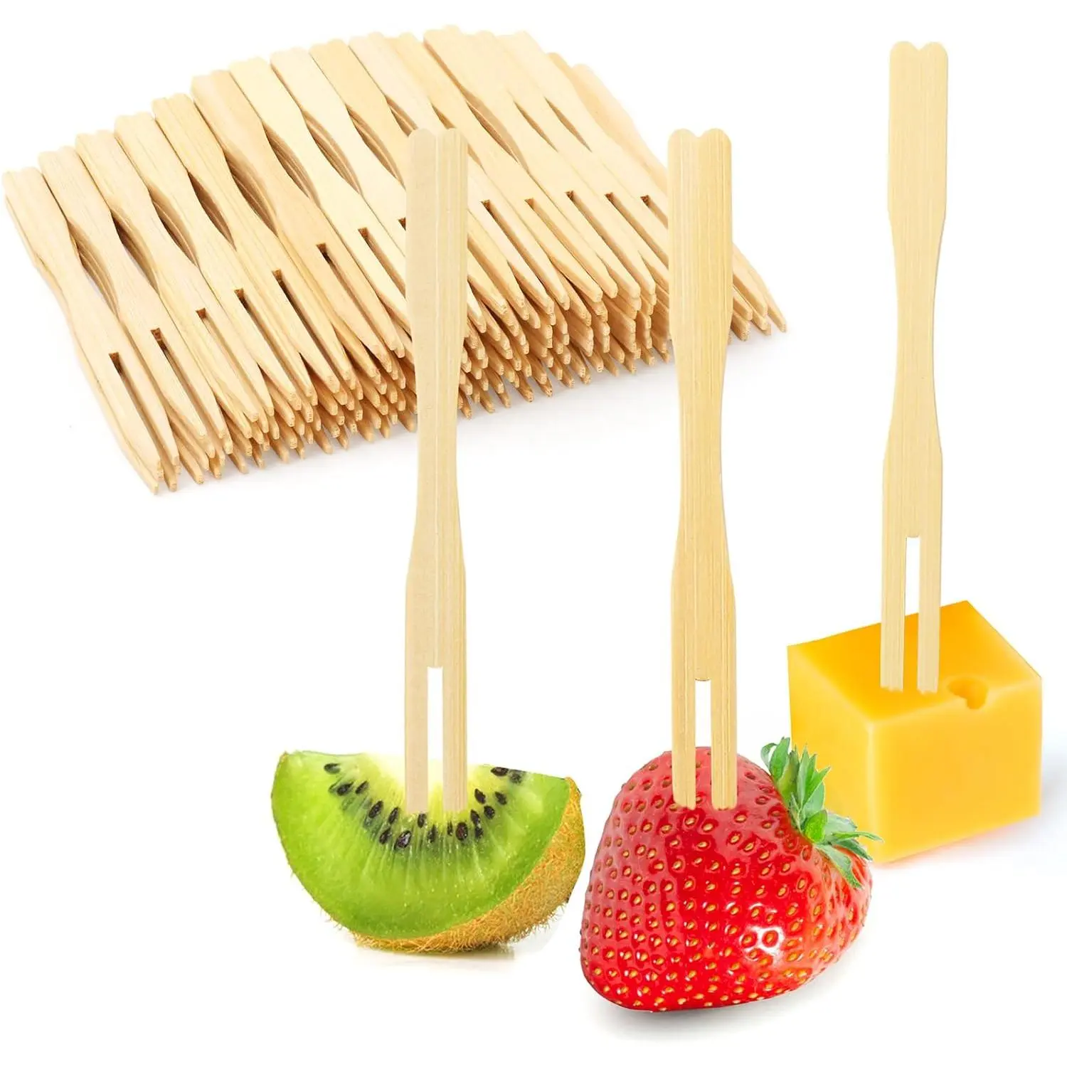 400 count  Appetize Foks, Fancy Toothpicks fo Appetizes - 3.5 Inch | Mini  Foks fo Chacuteie Boads Accessoies, Disposable Wooden  Fok, Small Fuit  Picks, Paty Supplies