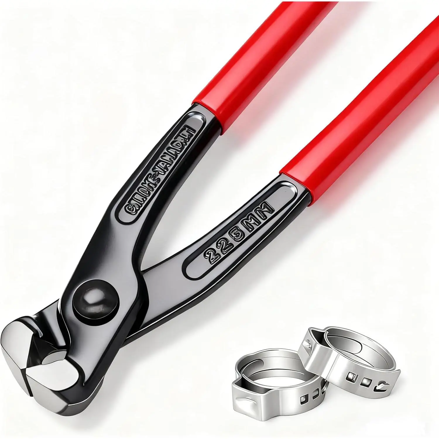 Ear Clamp Pliers 9 Inch Hose Clamp Crimping Tool Carbon Steel Pinch Clamp Pliers Install Remove Clamp  Puller Tool for repairing pipes,  lines