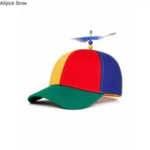 Funny Propeller Hat for Adults Teen Girls, Colorful Helicopter Trucker Cap with Adjustable Snapback, Novelty Baseball Cap for Coachella Festival Rave Party, Cute Gag Gift for Girlfriend