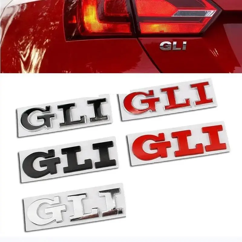 3D Metal Letters GLI Logo Rear Trunk Emblem Badge Car Decal For GTI Volkswagen VW Jetta Passat Virtus Golf Stickers
