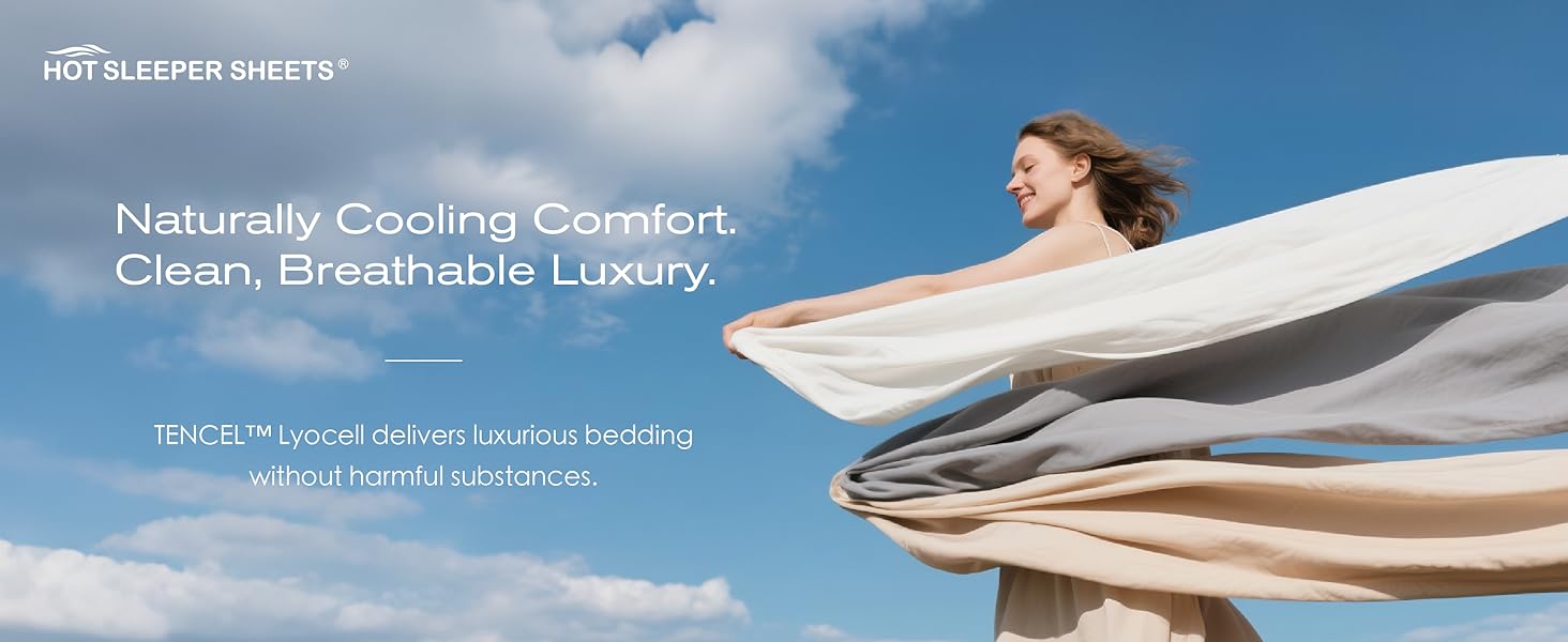 Tencel Sheet Set Queen Size, 100% Eucalyptus Lyocell, Breathable & Cooling Sheets, Deep Up to 16 Inch, Soft, for Hot Sleepers - 4PC (Queen, Dark Grey)