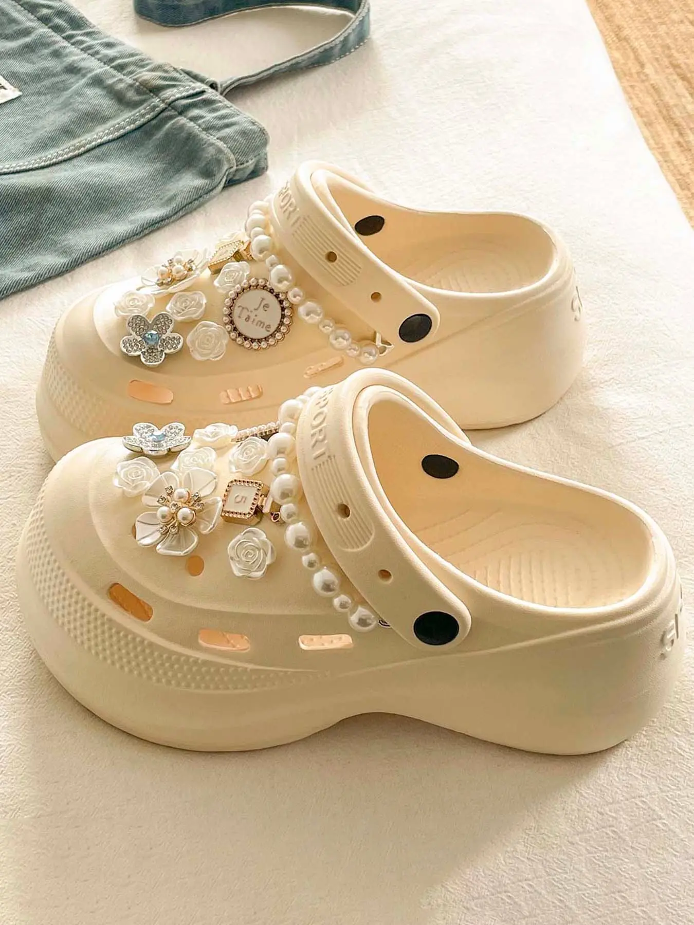 2026 Trendy Korean Style Garden Shoes, Eva Women's Fashion Versatile Two-Wear Thick Sole Comfortable Casual Beach Sandals Summer Beach Slippers Thick Soled Slippers