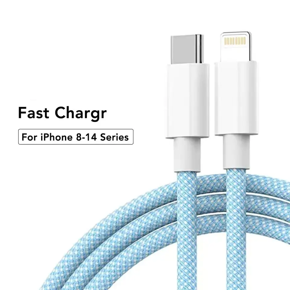USB-C to Lightning Data Cable, Fast Charging Type-C to Lightning Cable, Lightning Cord, Durable Nylon Braided iPhone Charger Line for iPhone 14/13/12/11 Pro