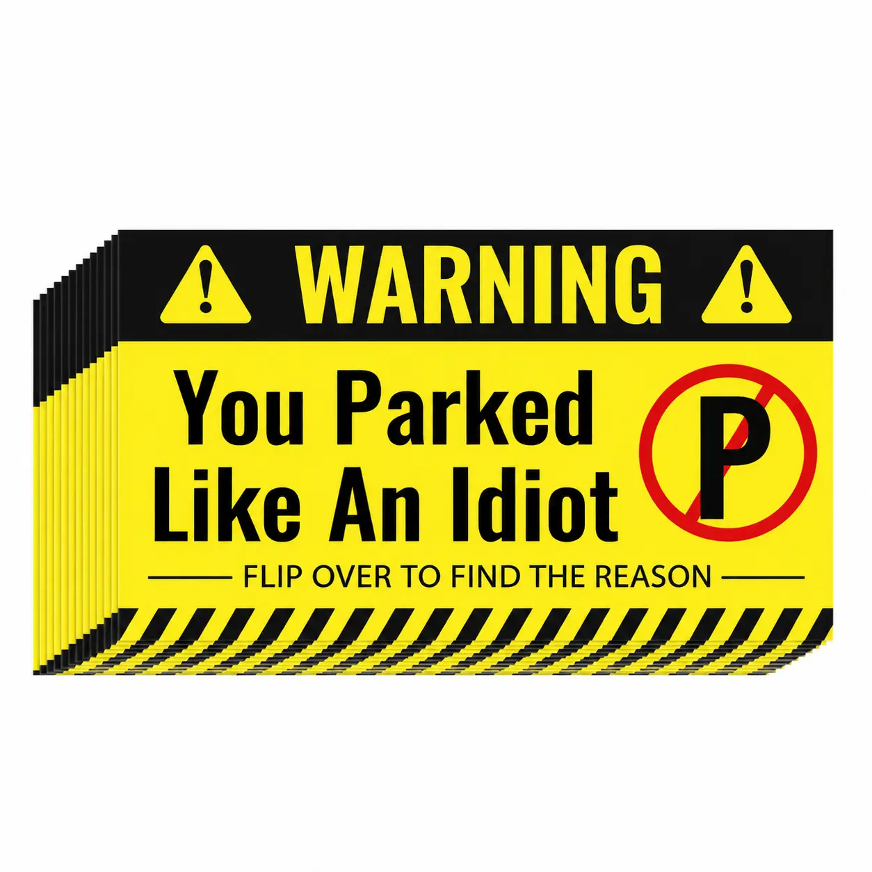 Humoristic German-Language Vinyl Parking Warning Cards - Multiple Packs (50/100/200 Count), Durable Index-Style No-Parking Reminders for Cars, Trucks, Motorcycles, Office & Garage Use, Weather-Resistant Reusable