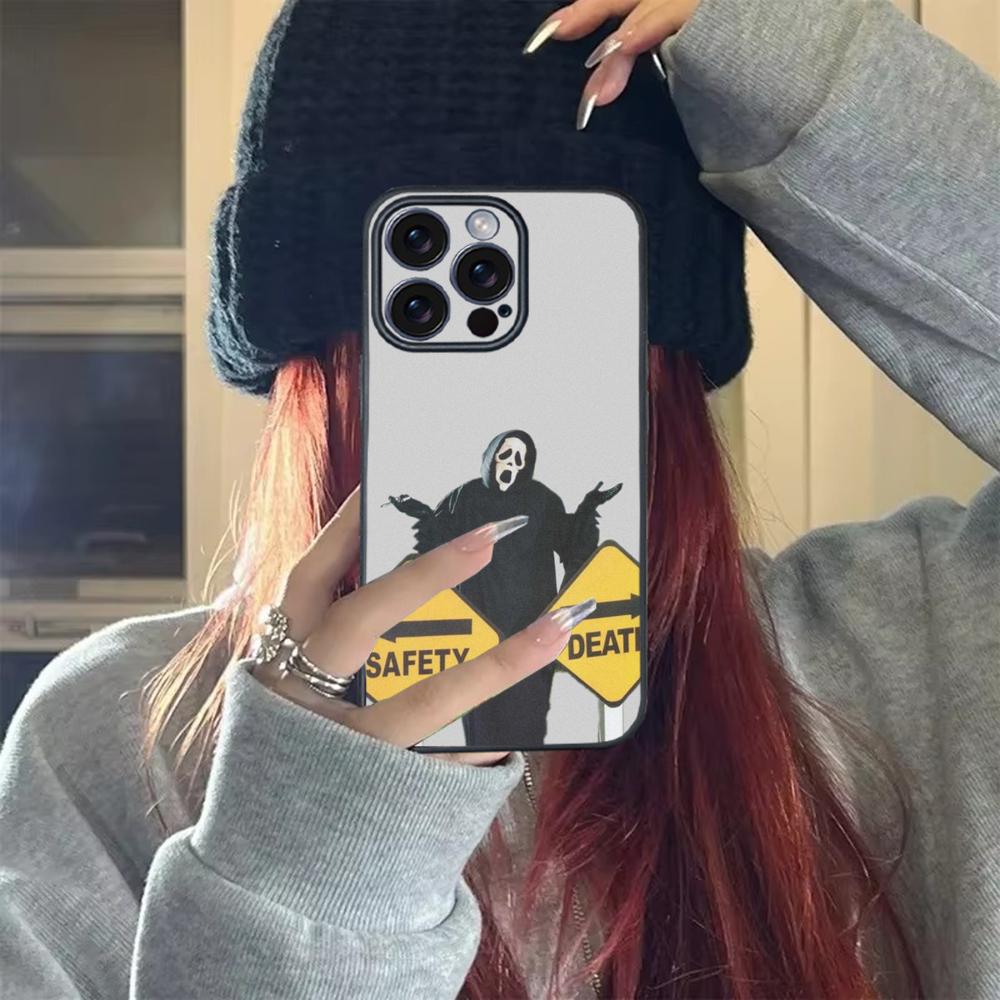 G-Ghostface H-Horror Scream Art Phone Case For iPhone 17 16 15 14 13 12 11 X Plus/Air/Pro Max/Pro TPU Soft to Skin-friendly case Shockproof Cellphone Shockproof Protector Smartphone Protection screen protector Cover Protective Casing