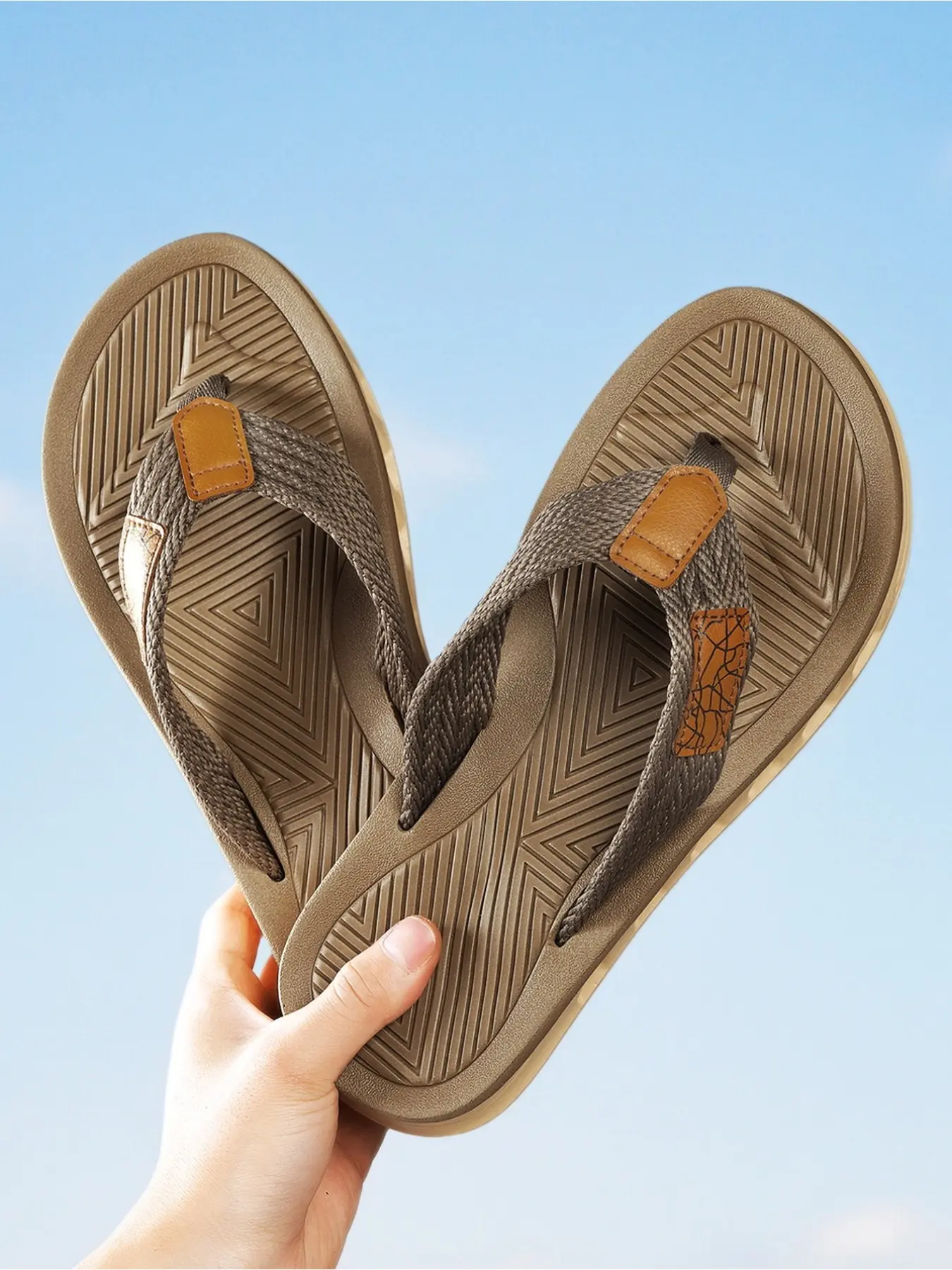Men's Trendy Summer Comfort Flip Flops, Soft Padded Thick Sole, Non-slip Wear-resistant Casual Slippers Sandals, Multi-scene Footwear for Beach, Pool, Outdoor & Daily Wear Sizes 39-44