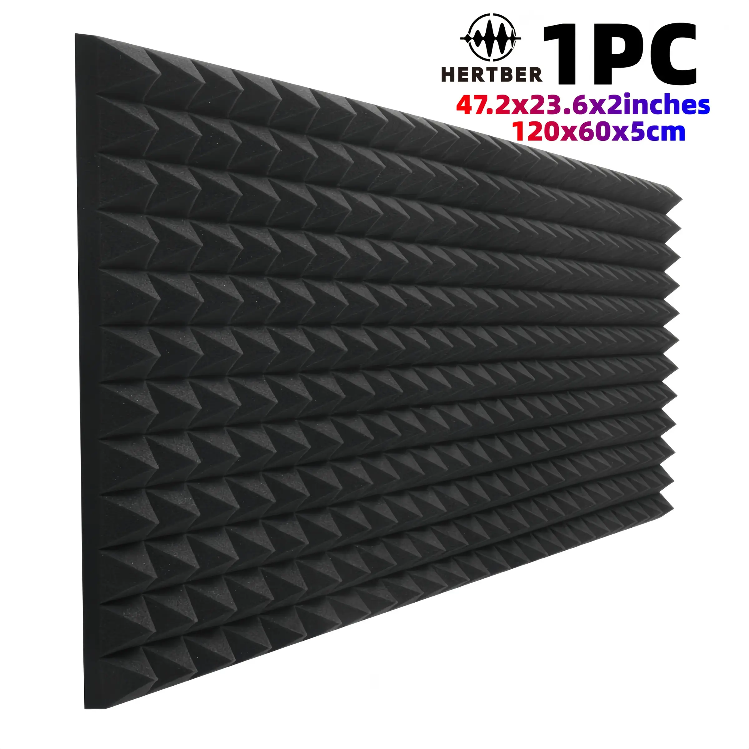 3D Decor Wall Panel, 1 Pack Thick High Density Sound Absorbing Foam 120×60×5cm, Sound Insulation For Wall & Ceiling, Noise Reduction Acoustic Panel For Guitar Studio, Live Stream Room, Recording Studio, Home Theater, Meeting Room & Office