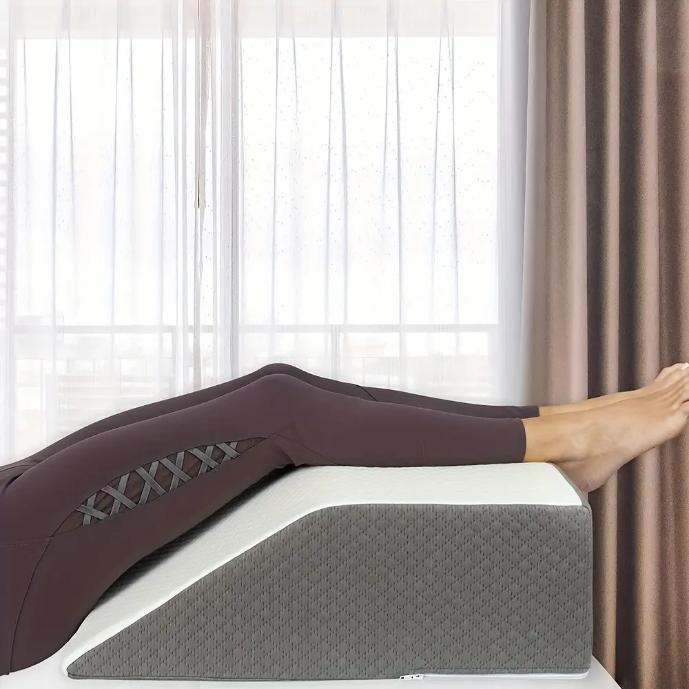Leg Pillow, 8inch Leg Elevating Pillow for Legs,Rest, Sleeping,Leg Wedge Pillow for Side Sleeping, Memory Foam Leg Wedge Pillow