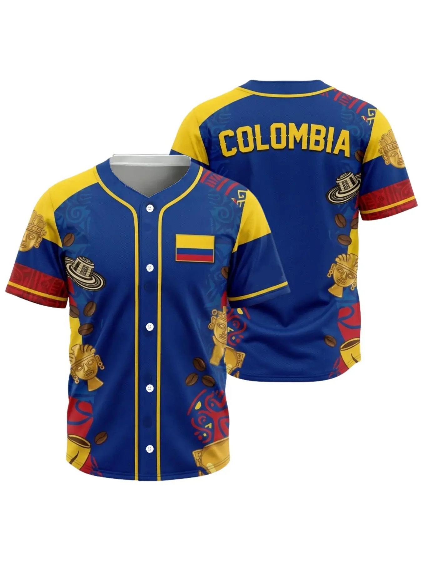 Men's Sporty Baseball Shirt, Columbia Fan Tee, Sports Clothing, Durable Washable Fabric, Ideal for Outdoor Activities, Casual Wear, Perfect Gift for Fans