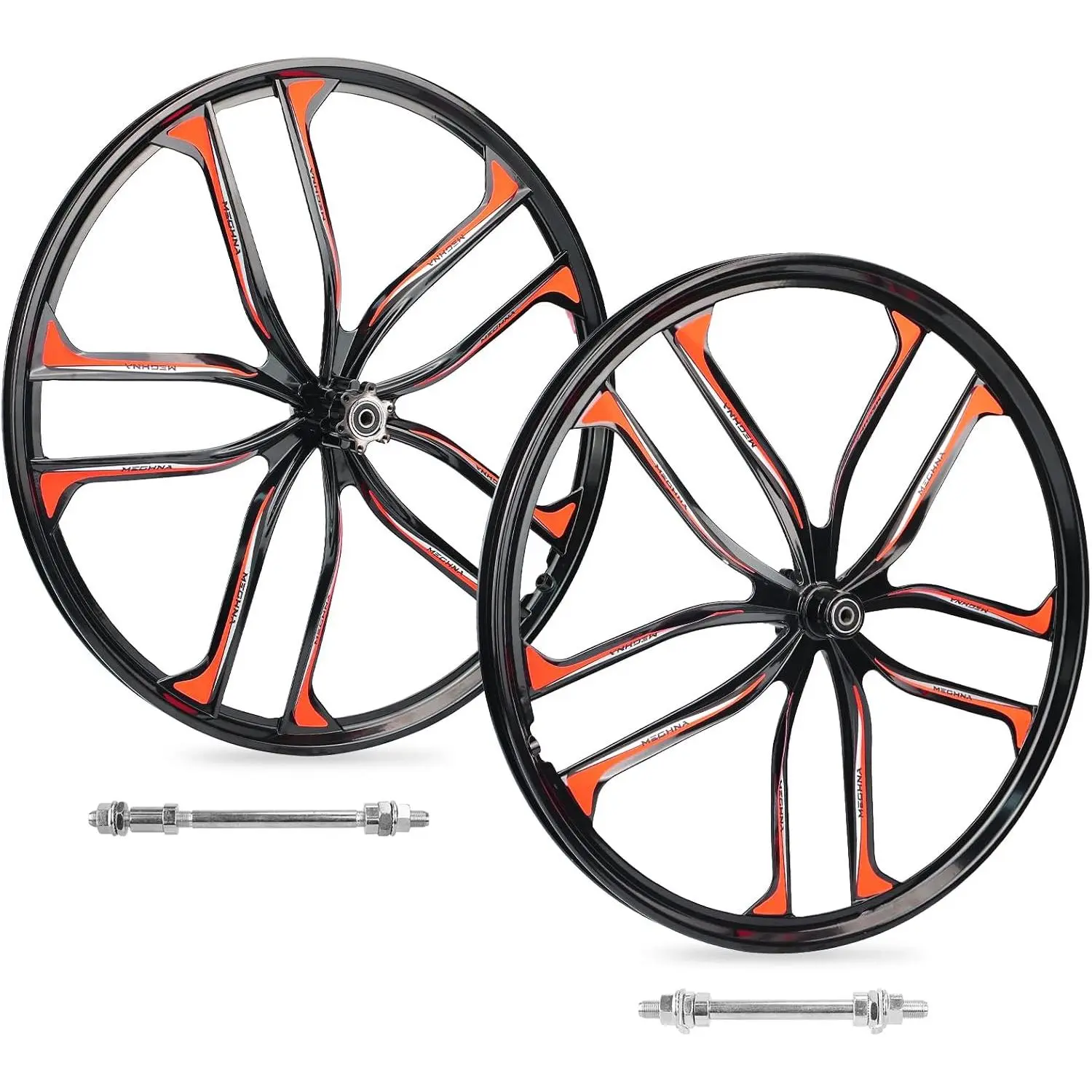 Wheel Set 24/26 Inch Magnesium Alloy -  Wheels 10 Spokes Rim Front & Rear 100x135mm for 7-12s Freewheel Quick Release Axles,for Mountain/Folding/ Bikes