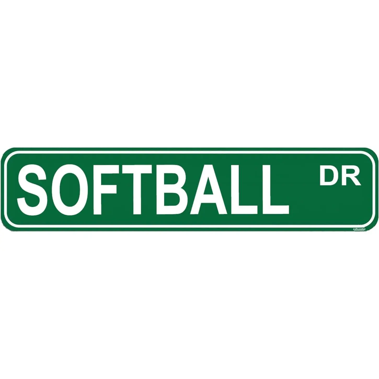 Vintage Tin Softball DR Decorative Wall Sign - 16x4 in Metal Home Decor, Sports Decoration for Bedroom - Retro Gift for Fans, Barbecue Dr