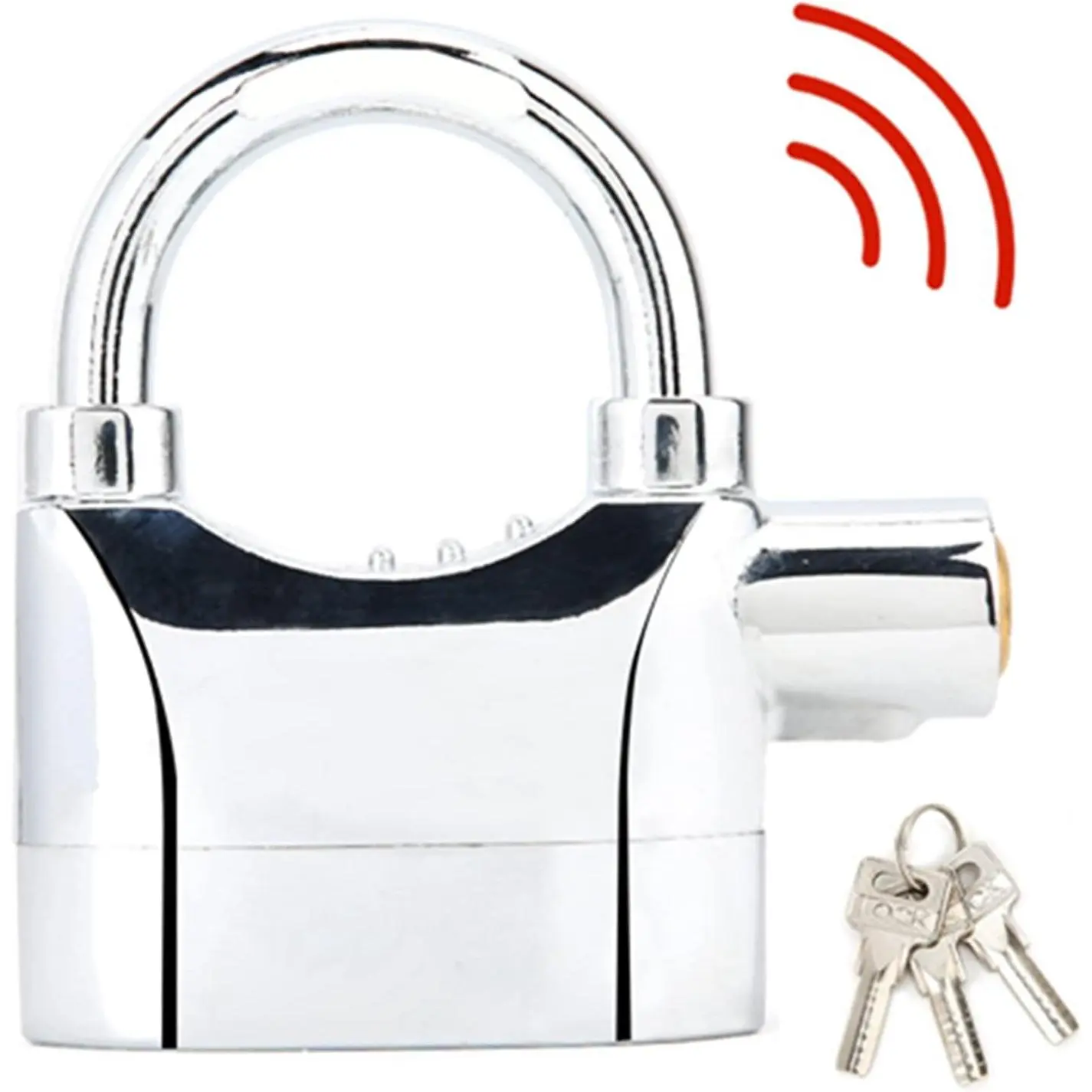 Siren Alarm Lock 110DB Aluminum Alloy Waterproof Anti Theft Security Alarm Padlock with 2 Keys for Motorcycle Door Window Use