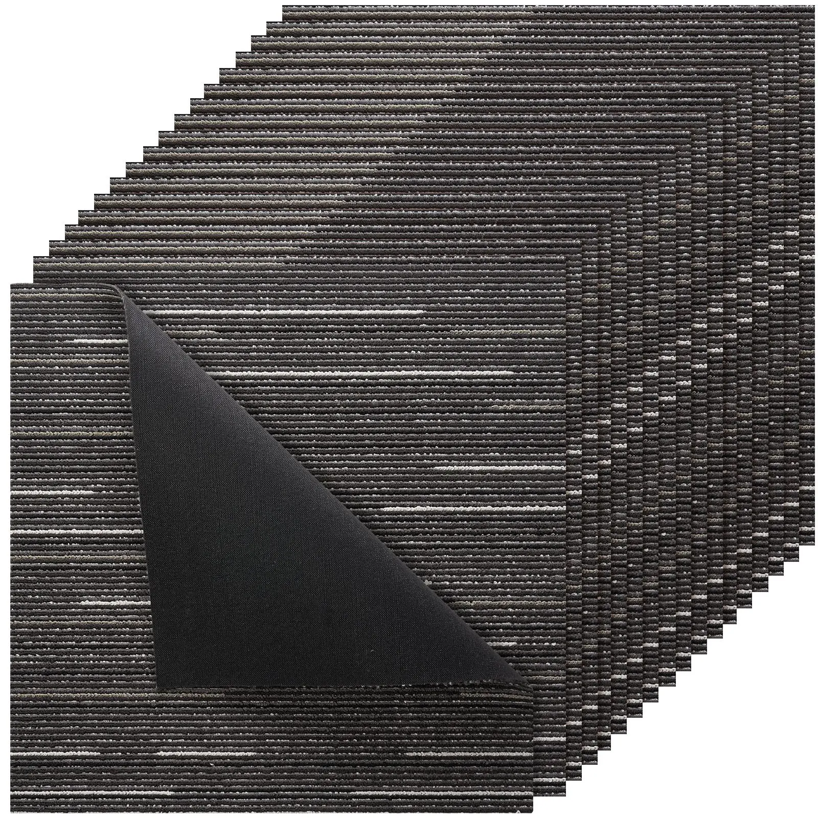 VEVOR Carpet Tiles Reusable 24x24 inch, 24 PCS Modular Carpet Square Rug, Commercial Floor Soft Padded for Seamless Cover 96sq.ft, Easy DIY Replacement for Living Room Bedroom Office Indoor,Gray