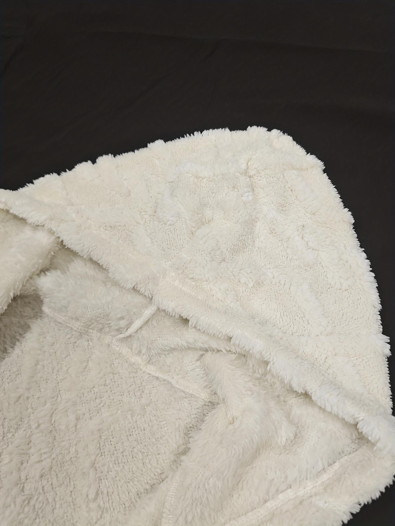 Men's diamond embossed lamb wool hooded jacket Large loose and thick coral fleece warm jacket American style trendy 3D textured plush hooded cotton jacket