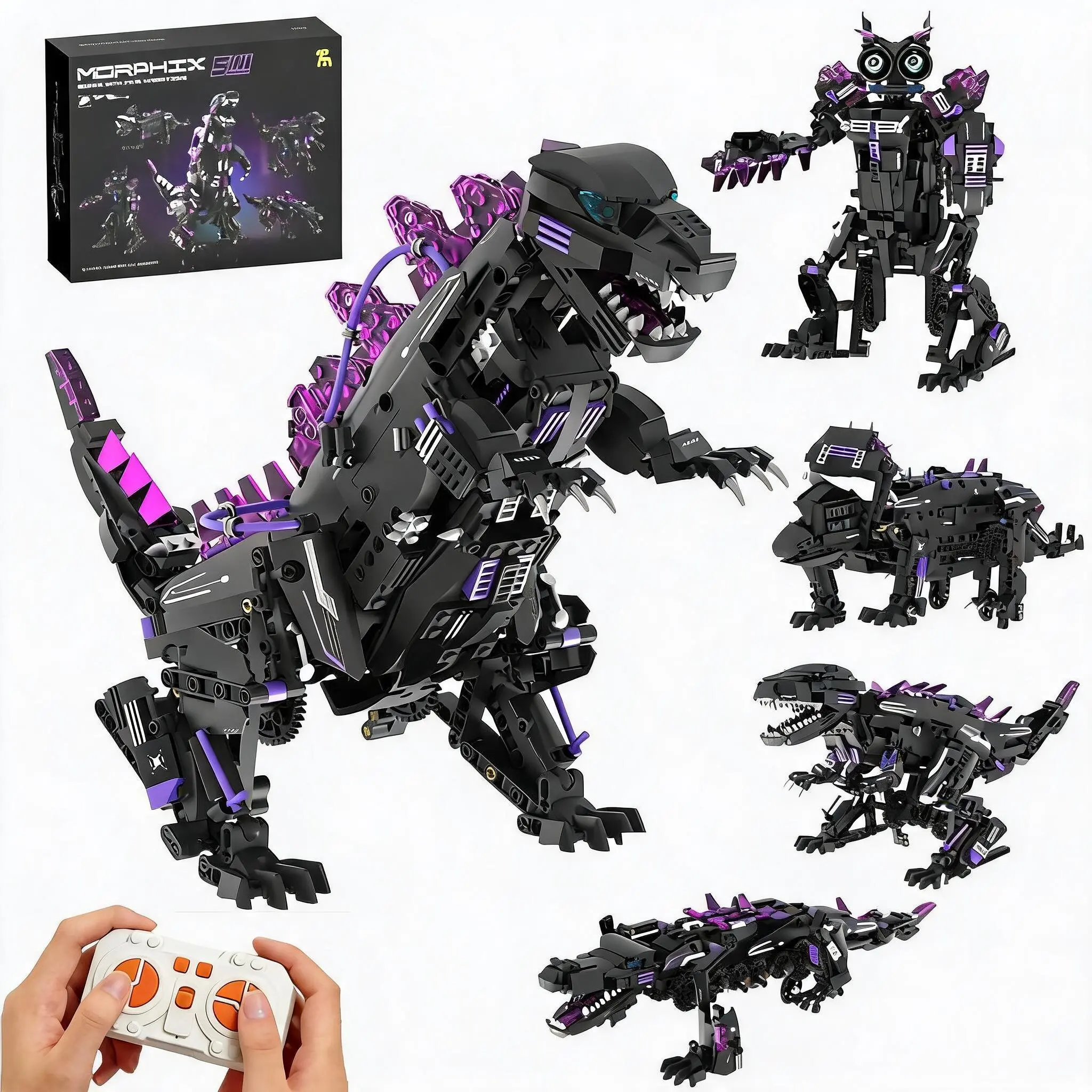 5-in-1 Transformable STEM Robot Dinosaur Building Kit – Programmable DIY Robotics Set – App & Remote Controlled – Educational Coding Toy for Kids Ages 8+