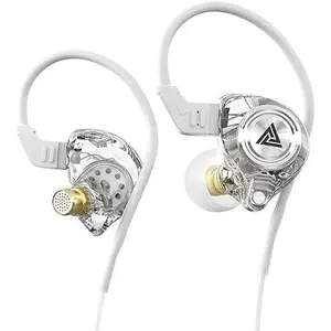 AK3 File 3.5mm in-Ear Subwoofer Inline Headphones with Microphone - High-Fidelity Sound Quality, Comfortable and Durable, Suitable for Listening to Music, Games, Video Calls (White)