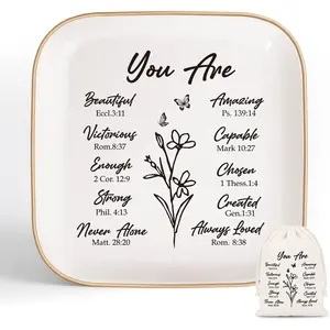 Christian Gifts for Women - Jewelry Tray Tray with Gift Bag，Confirmation Gifts for Teen Girls, Religious Gifts for Women, Baptism Gifts for Girl, Great Gift for Daughter’s Confirmation (You Are)Gift.