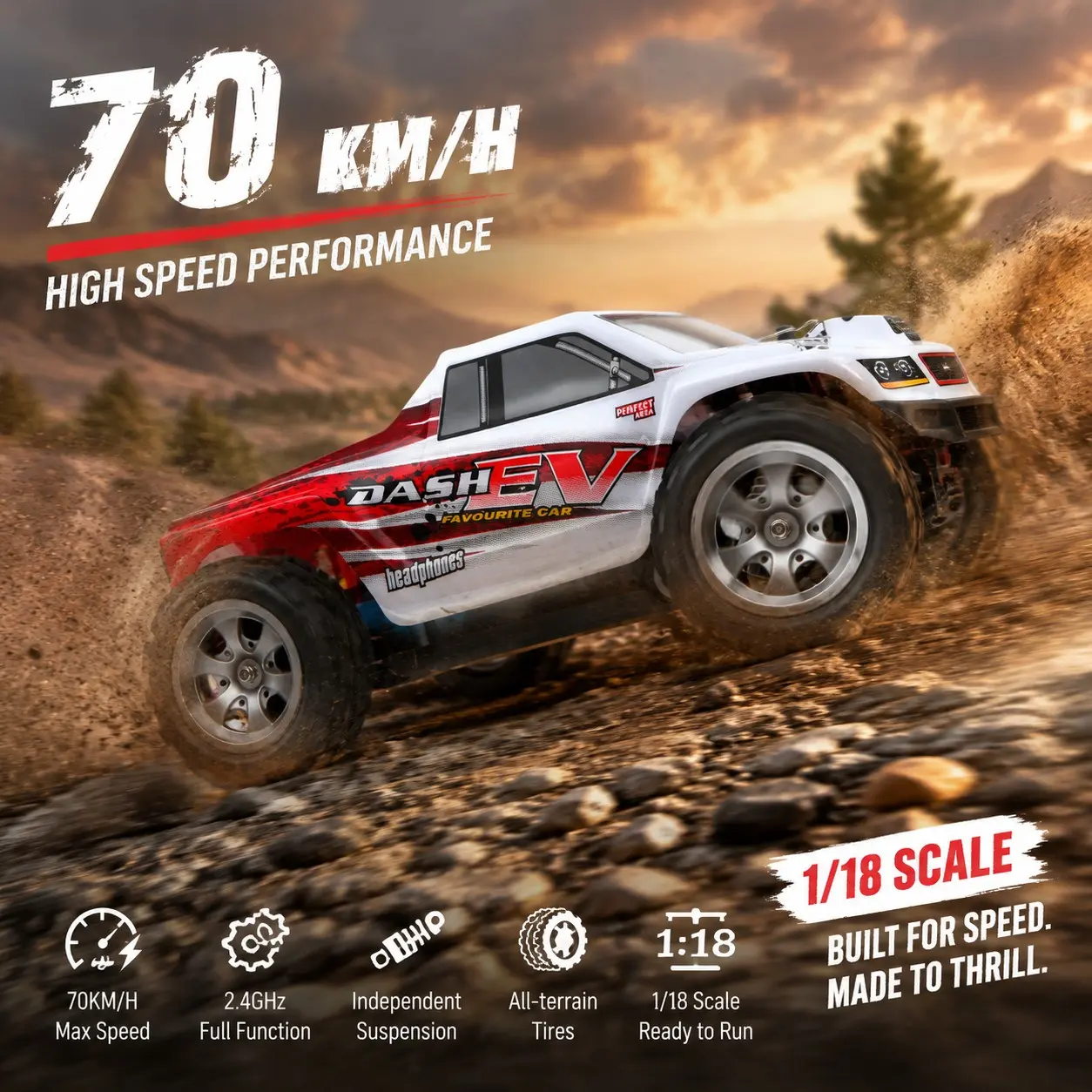 Wltoys Xks A979-B Remote Control Car, Fast Rc Car, 1/18 Scale, 70 Km/h Speed, 2.4GHz Wireless RC Model, Independent Suspension, Adult Professional Electric RC Off-Road Toy