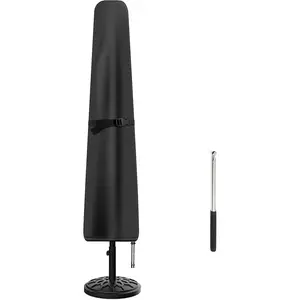 Patio Umbrella Cover, Waterproof Umbrella Covers for 7ft to 9ft Outdoor Umbrellas Market Parasol Covers with Push Rod, Black
