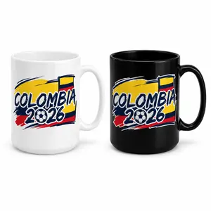 Colombia 2026 Soccer Ceramic Mug |   11oz 15oz "Los Cafeteros" Colombian Football Fan Cup |   Tricolor Flag Supporter Souvenir Mug