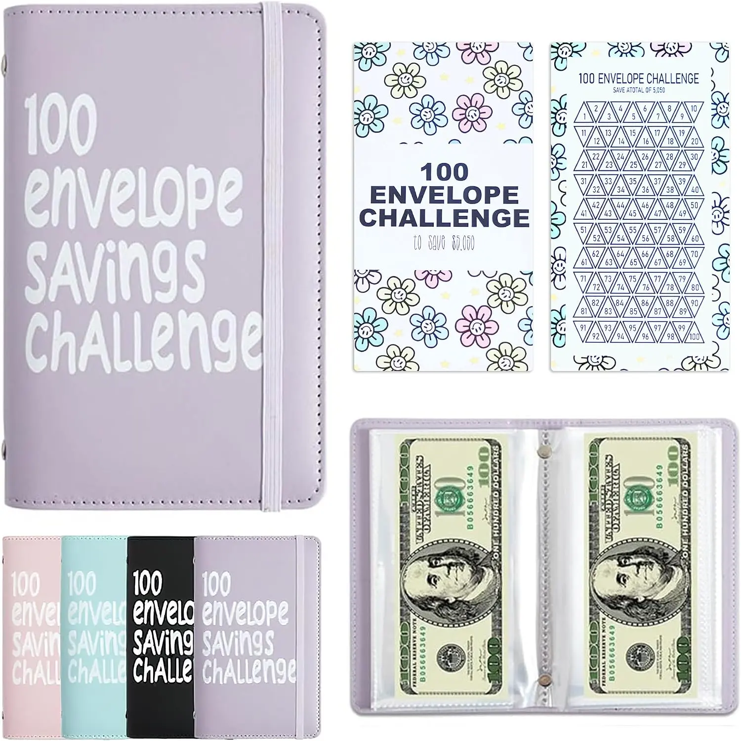 100 Days  Saving   Envelope Budgetstorage Book,  Saving Binder, Easy and Fun Way to Save $10,000 or $5,050, Saving  Book with Family, , Bestie
