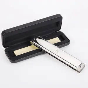 Upgraded 24 Holes Octave-Tuned Harmonica, Metal Harmonica Key of C with Case, Beginner-Friendly Instrument, Perfect for Learning Music