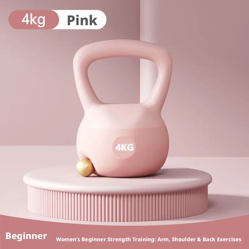 Pink Soft Dumbbell - 4kg Single Weight with Comfortable Grip Handle, Ideal for Women’s Home Gym Core Strength Training, Shoulders & Back Workouts, Dumbbells, Unisex, Resistance Training, Safe Grip