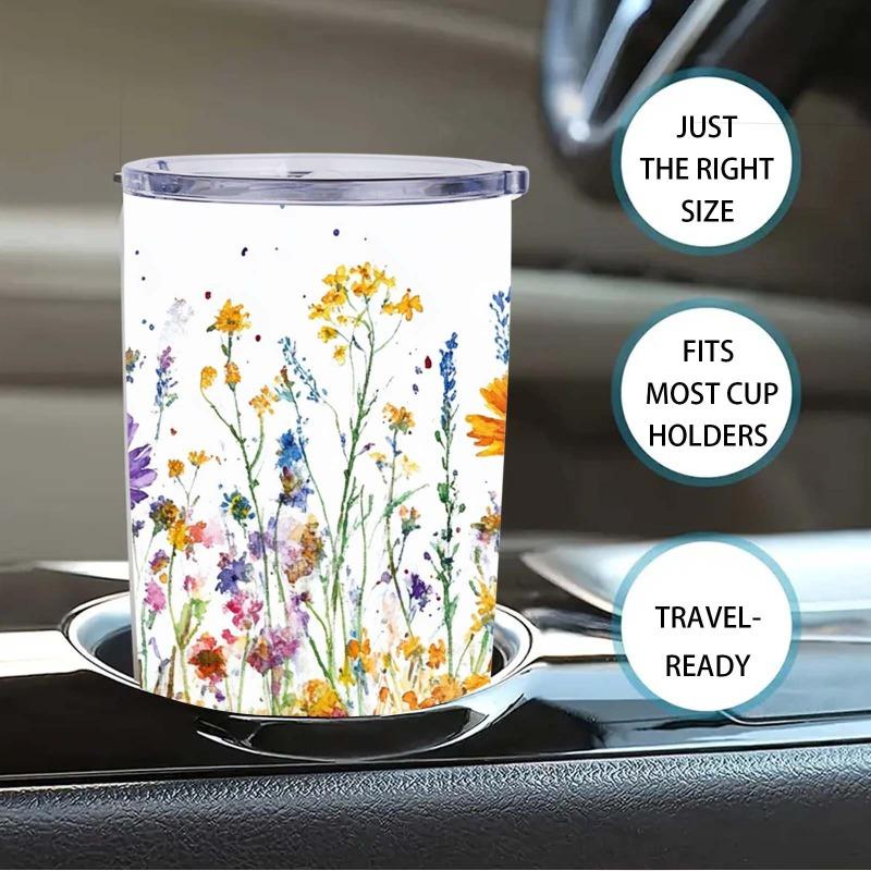 1pc, 20oz "Lively Meadow Blossoms" Theme Water Cup, Large Capacity Car Cup, Double-layered Insulated Water Cup, "Spring's Symphony" Theme Water Cup, Holiday Gift Water Cup, Birthday Gift, The Best Gift for Teachers, Friends, and Family.