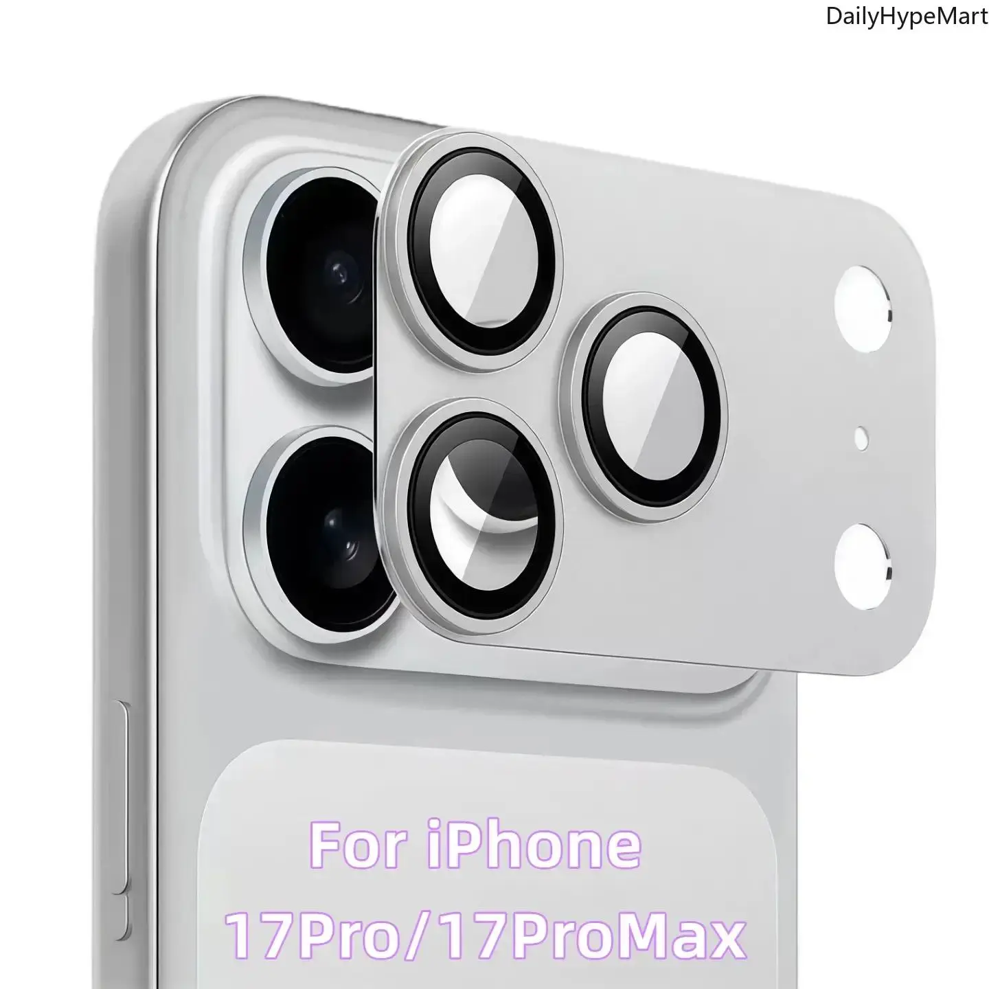 Fashion Metal Camera Lens Protector with HD Tempered Glass, Durable Protective Cover for Smartphone Devices, Cellphone, Phone Accessories
