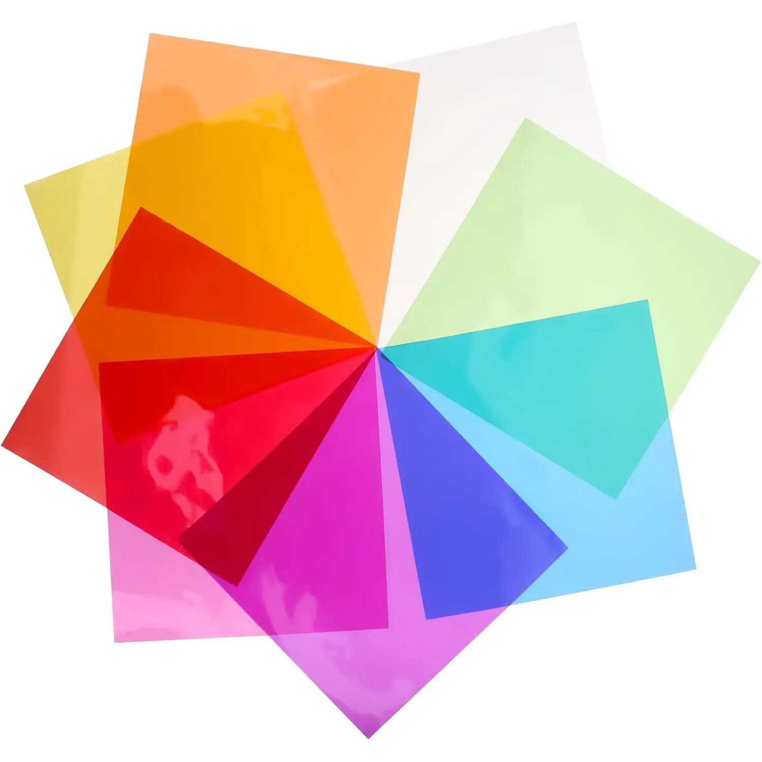 Colorful Plastic Paper, 160 count Colored Transparency Sheets 7.5x7.5 In Craft Plastic for Candy Cookies Packing DIY Crafts Decorations - Transparent Glass Wrap Paper Thin Acetate