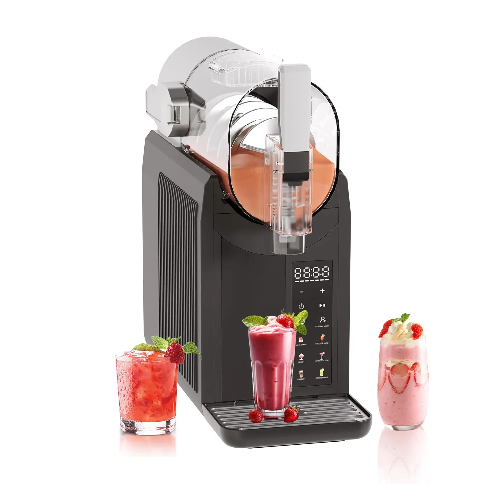 Gaomon  6-in-1 Commercial Slushie Maker Machine, 2L Frozen Drink Maker for Home Bar Party, Automatic Ice Blending for Milkshakes Cocktails, Quiet Operation, Auto Clean, ETL Certified