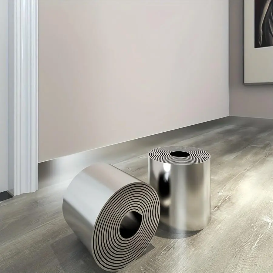 1 roll of self-adhesive gold and silver baseboard decorative strips, removable DIY home decoration stickers, suitable for wall border decorations on the edges of living room cabinets, perfect home decoration for Halloween and Christmas