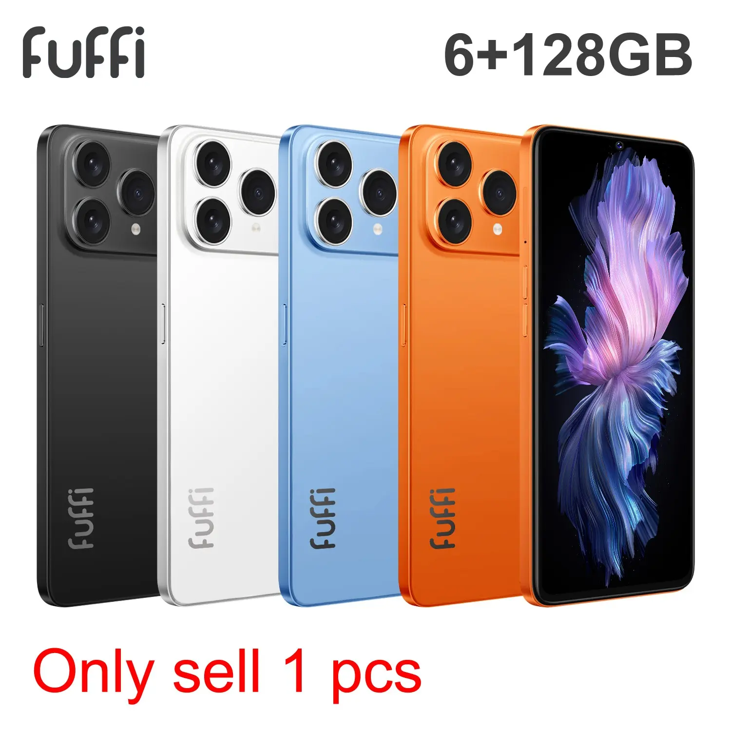 Fuffi Smart Phone, Cellphone, 6.53 Inches, 6+128GB, Android, 4000mah Battery, 4g Network, Dual Sim, Quad-Core Processor, 6gb RAM