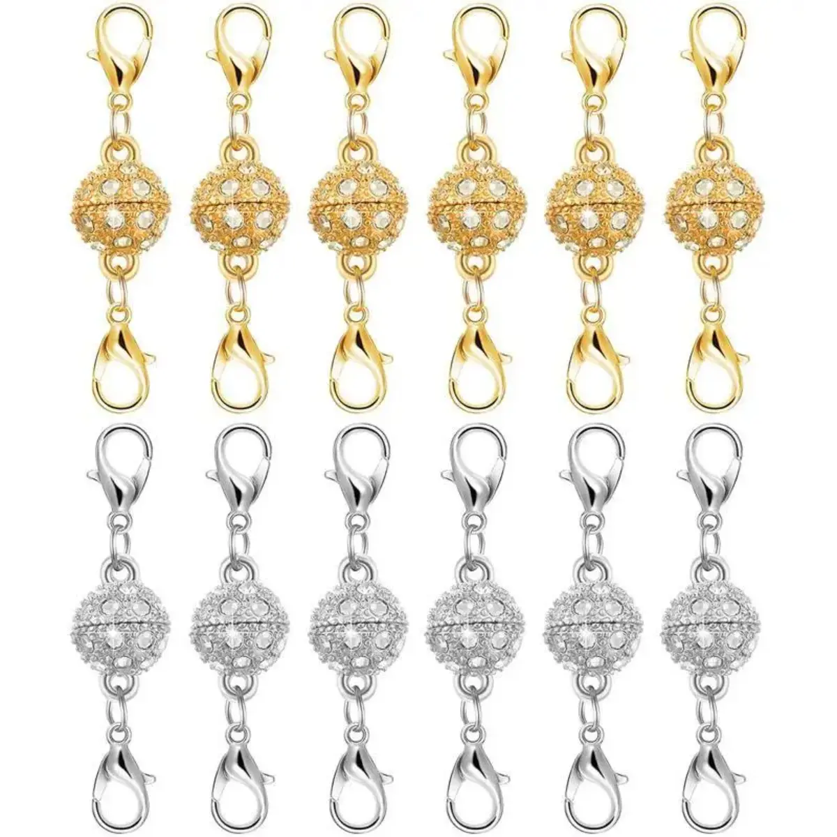 Magnetic Clasps & Jewelry Extenders – Secure Lock Ensemble & Sparkle Motif, Viral TikTok DIY Craft Aesthetic & Custom Layering Trend, Adjustable Lightweight & Secure Hold Accessory for Jewelry Making, DIY Crafting & Daily Necklace Styling