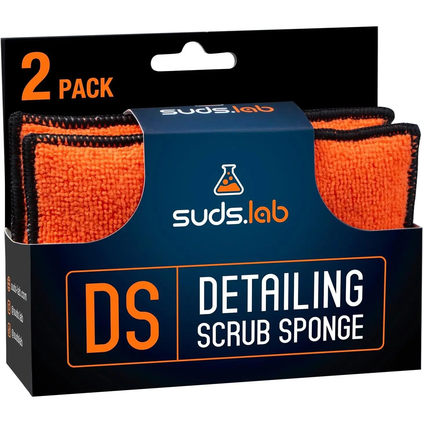Suds Lab DS Eco-Friendly Dual-Sided Microfiber Detailing Scrub Pad 3 Pack - Car Interior Accessories for Interior Clean, Scrubbing, Durable Long-Lasting Use, Safe for Leather, Vinyl, Plastic
