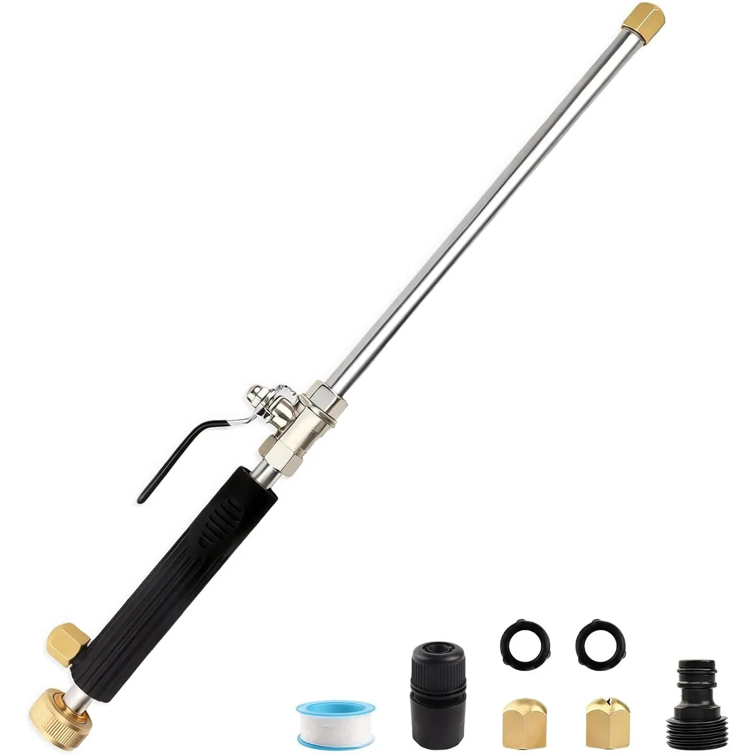 High Pressure Hose Nozzle Wand, Black| Washer Hydro Nozzle, Wand Lance, For Gutter Car Pet Window