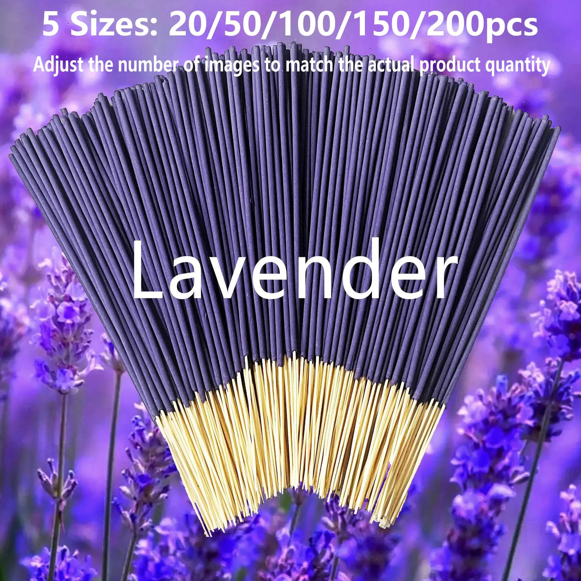 Lavender Incense Sticks Set, 20/50/100/150/200 Pcs, 22 Cm Long Lasting Burn Time, Relax Mood & Sleep Aid, Ideal for Home Office Use, Lavender Aroma Sticks