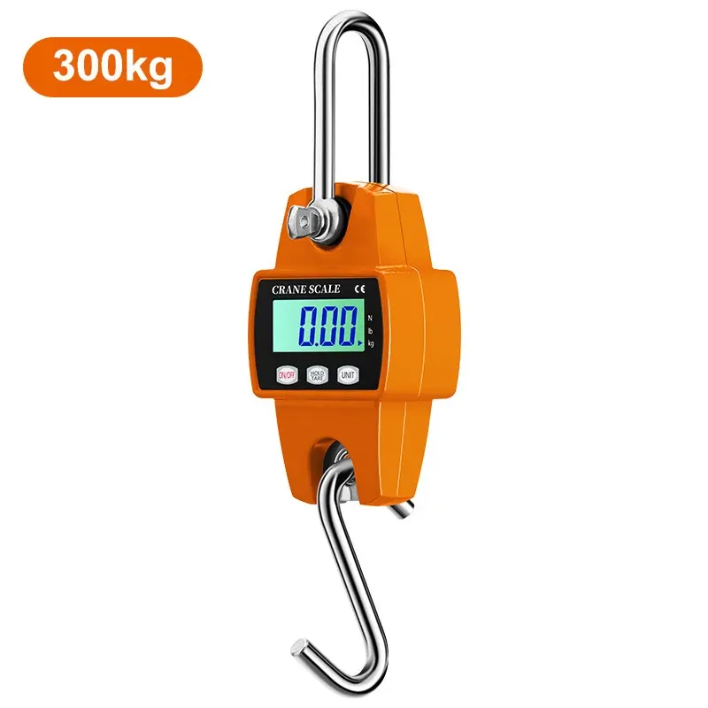 300kg LCD Digital Hanging Scale Electronic Crane Scale Weight Stainless Steel Hook Scale Hanging Scale Industrial Scales Weighing Scale Heavy Duty
