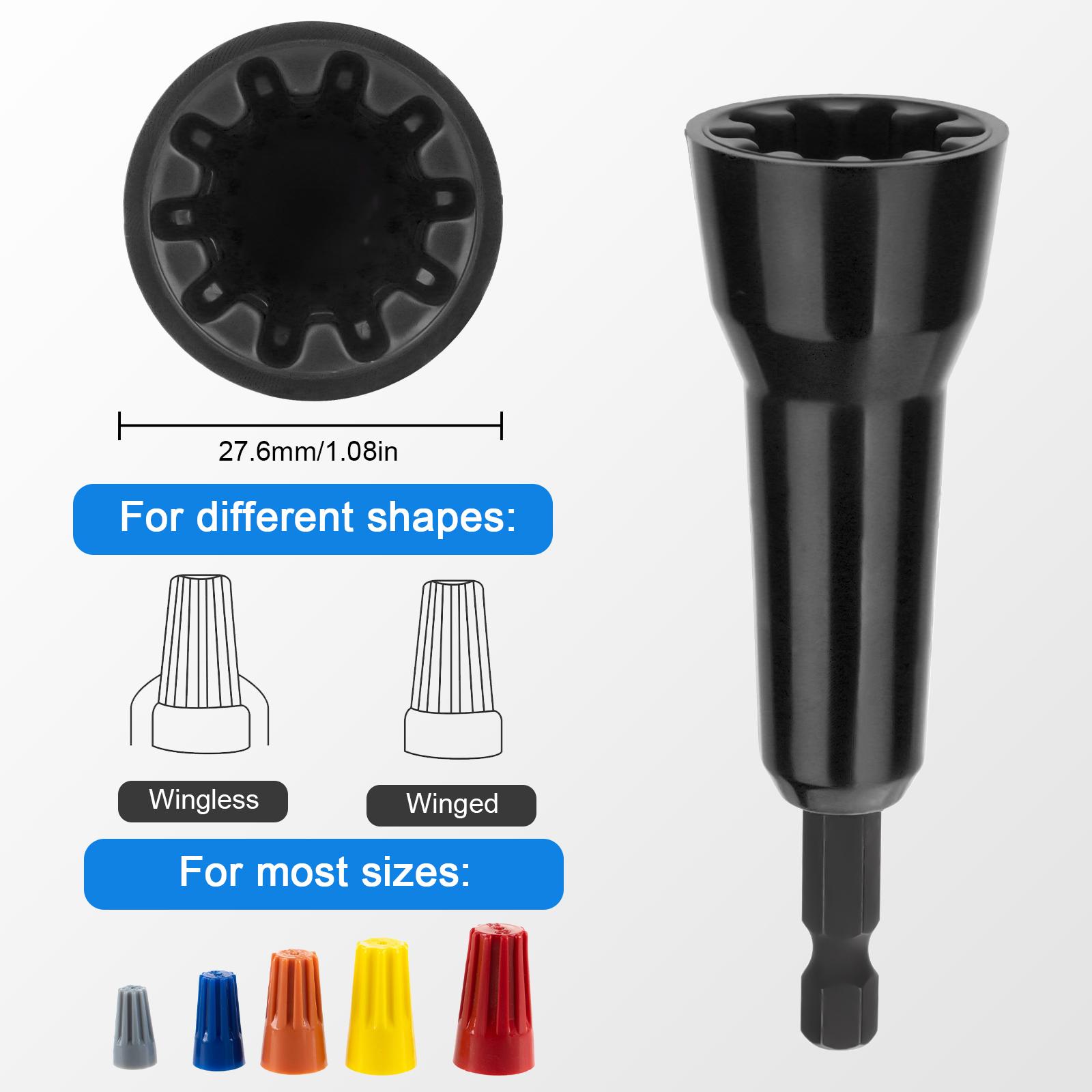 3Pcs Wire Twister tool for Drill - Wire twisted bit,Wire Nut Twister with 1/4" Chuck,Cable Quick Connector Stripping,professional electrician tools