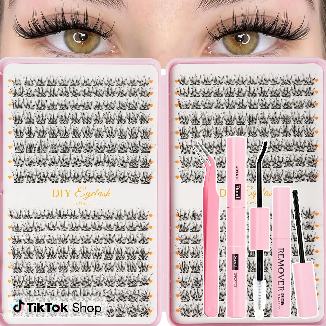 Handmade False Eyelash Extensions, Diy Eyelash Extensions, Natural Look with Dense Effect, Non-Toxic D Curl Lashes, Fluffy Lashes, Perfect for Home Use, Mixed Length