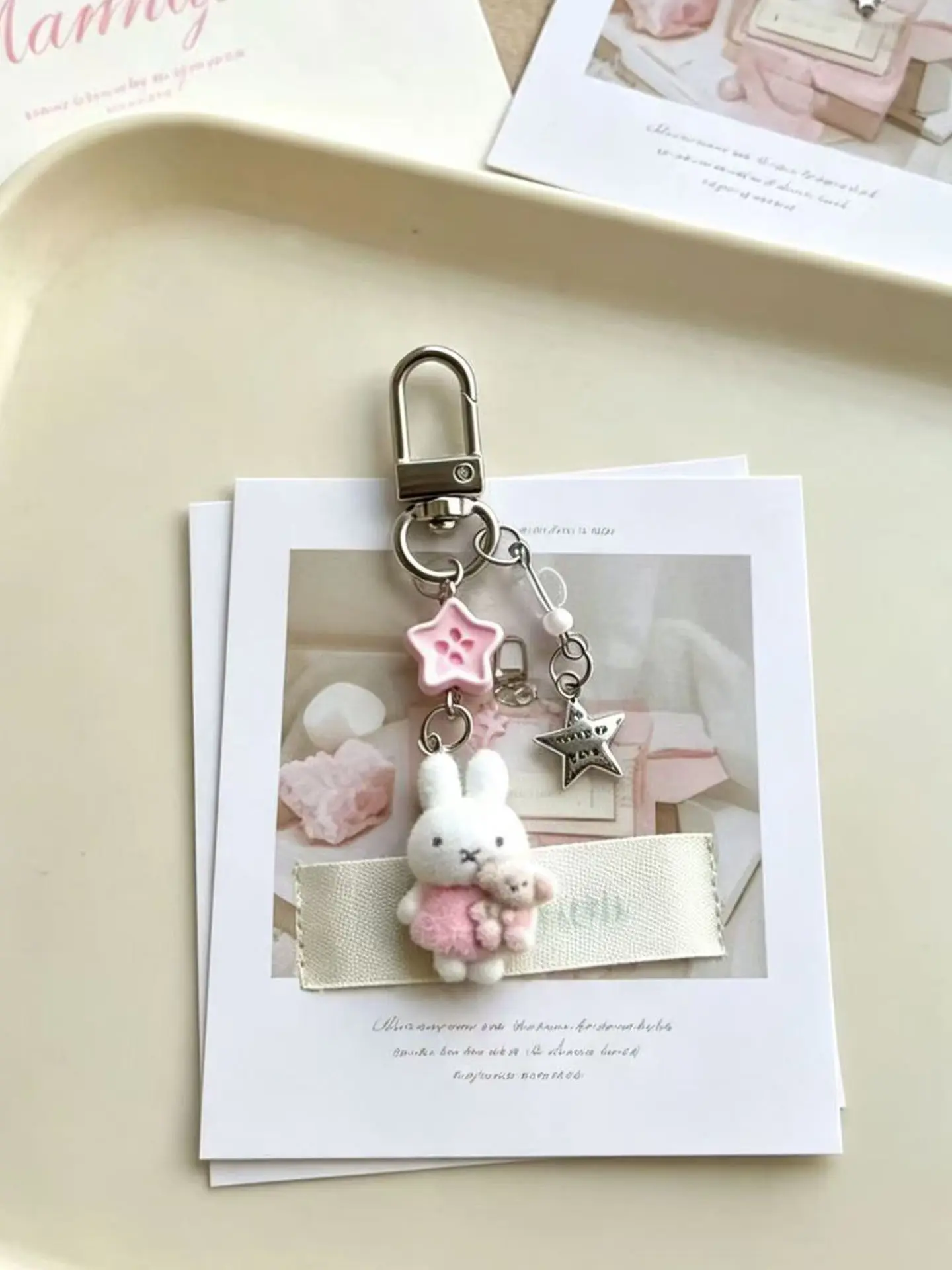 Cute Rabbit Design Keychain, Fashionable Keychain for Women & Men, Trendy All-Match Keychain for Birthday Gift, Kawaii Fashion Accessory