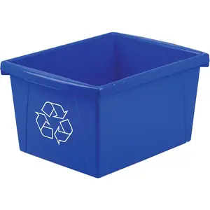 4 Gallon (15L) Recycle Bin, 14.8 x 7.87 x 11.25 Inches, Blue (61505A06C)