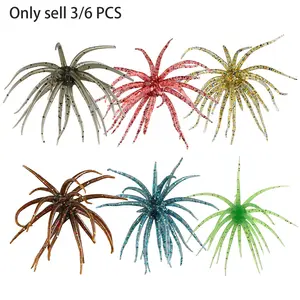 3/5/6 PCS Floating Sea Urchin Soft Bait, Simulation Sea Urchin Bait, Tentacle Creature Lure, Artificial Sea Urchins, Finesse Lifelike Dice Fishing Lures with Multiple Tentacles for Trout, Bass, Crappie