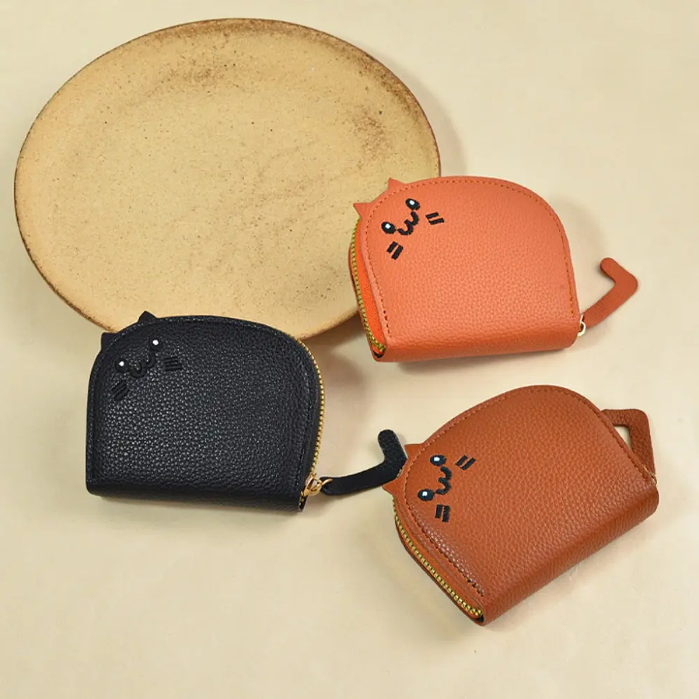 Cutecore Card Holder Wallet for Women, Kawaii Cat-Shaped Slim Coin Purse with Multiple Slots for Daily Use